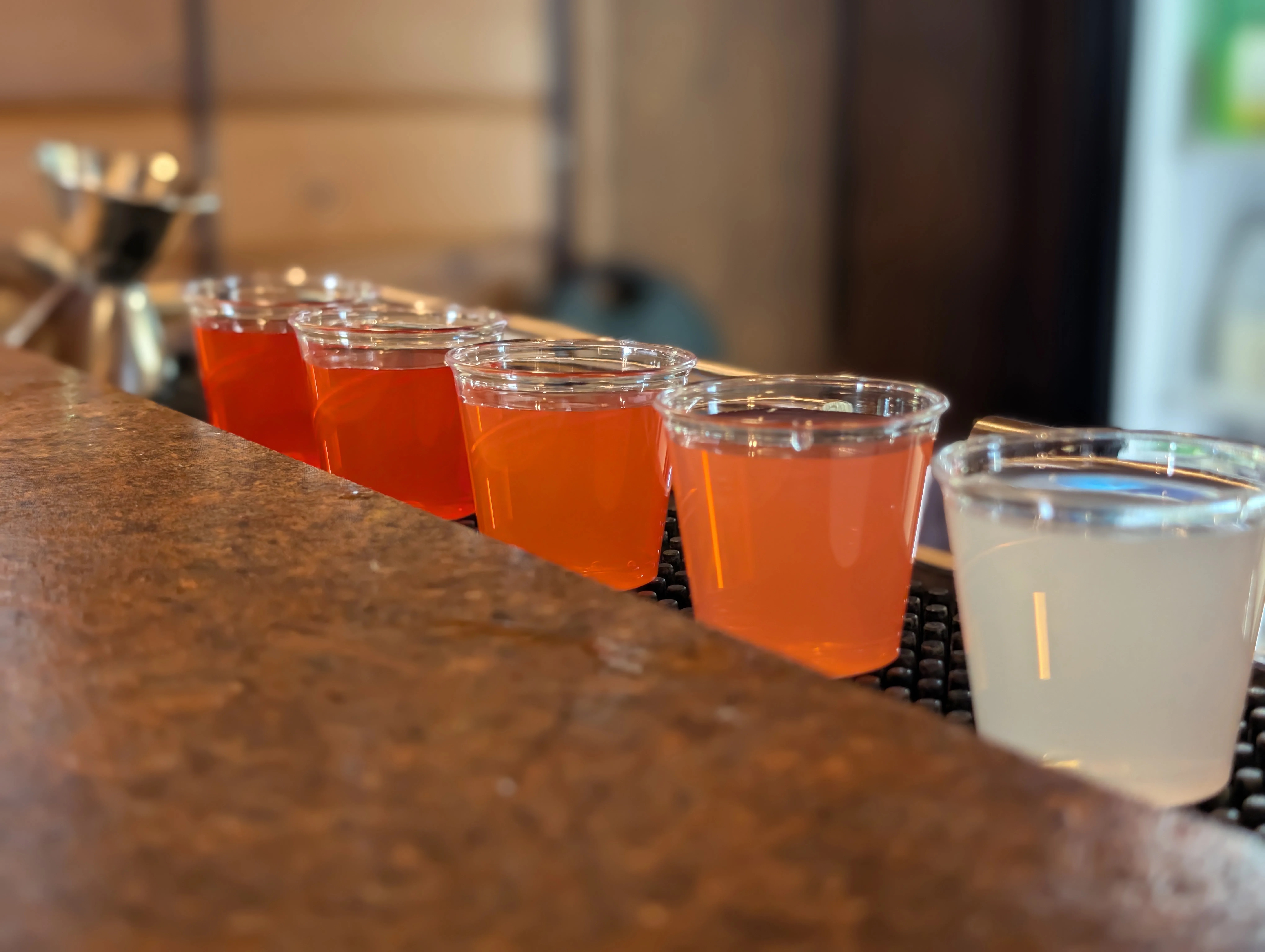 Behind the bar at the Riverside clubhouse.